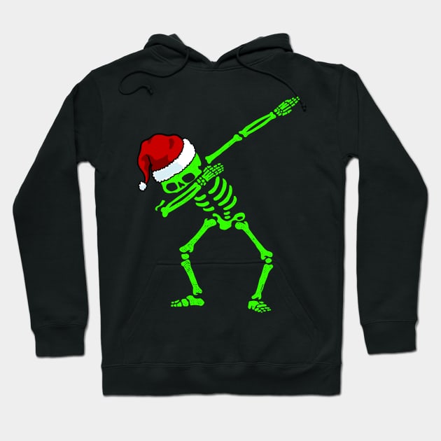 Dabbing Skeleton Shirt Santa Hat Christmas Shirt Dab Skull 2 Hoodie by vo_maria